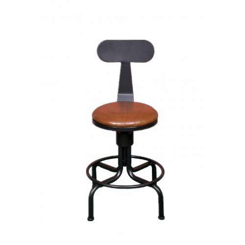 BS-084BW 复古铁艺可升降高脚椅可旋转吧椅